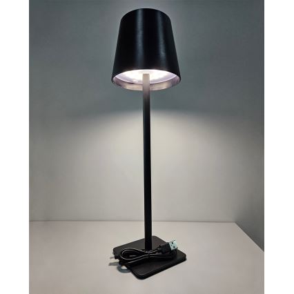 LED Stmievateľná dotyková stolná lampa LED/5W/5V USB 1200 mAh čierna