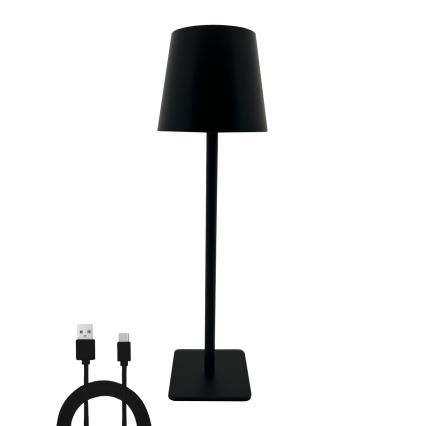 LED Stmievateľná dotyková stolná lampa LED/5W/5V USB 1200 mAh čierna