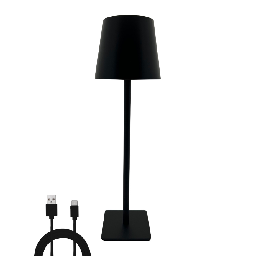 LED Stmievateľná dotyková stolná lampa LED/5W/5V USB 1200 mAh čierna
