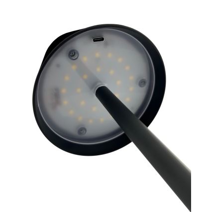 LED Stmievateľná dotyková stolná lampa LED/5W/5V USB 1200 mAh čierna