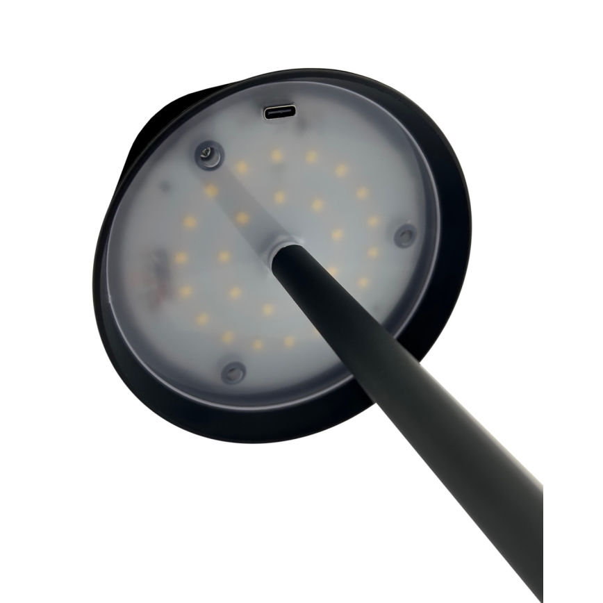 LED Stmievateľná dotyková stolná lampa LED/5W/5V USB 1200 mAh čierna
