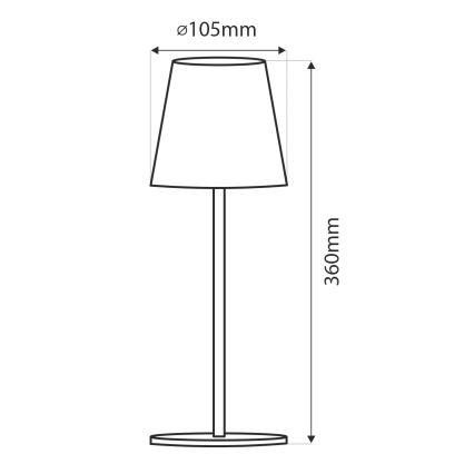 LED Stmievateľná dotyková stolná lampa LED/5W/5V USB 1200 mAh čierna