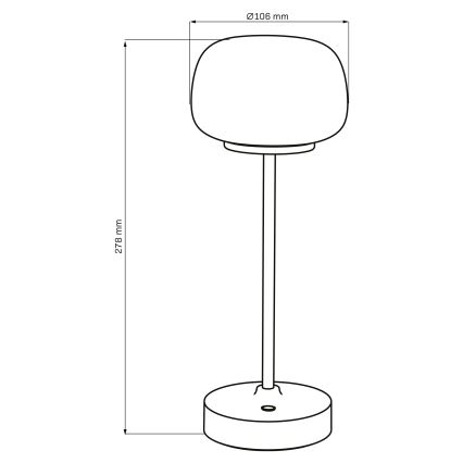 LED Stmievateľná dotyková stolná lampa RIMINI LED/2W/5V USB 2000 mAh matný chróm/biela