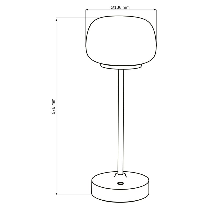 LED Stmievateľná dotyková stolná lampa RIMINI LED/2W/5V USB 2000 mAh matný chróm/biela