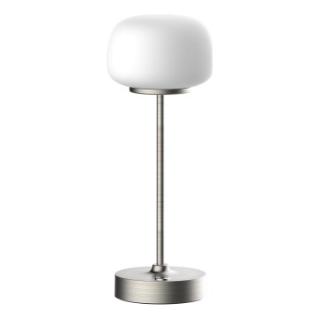 LED Stmievateľná dotyková stolná lampa RIMINI LED/2W/5V USB 2000 mAh matný chróm/biela
