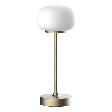 LED Stmievateľná dotyková stolná lampa RIMINI LED/2W/5V USB 2000 mAh zlatá/biela