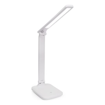 LED Stmievateľná dotyková stolná lampa s bezdrôtovým nabíjaním a USB portom REMUS LED/5W/230V biela