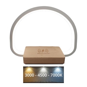 LED Stmievateľná dotyková stolná lampa s bezdrôtovým nabíjaním LED/10W/5V 3000/4500/7000K