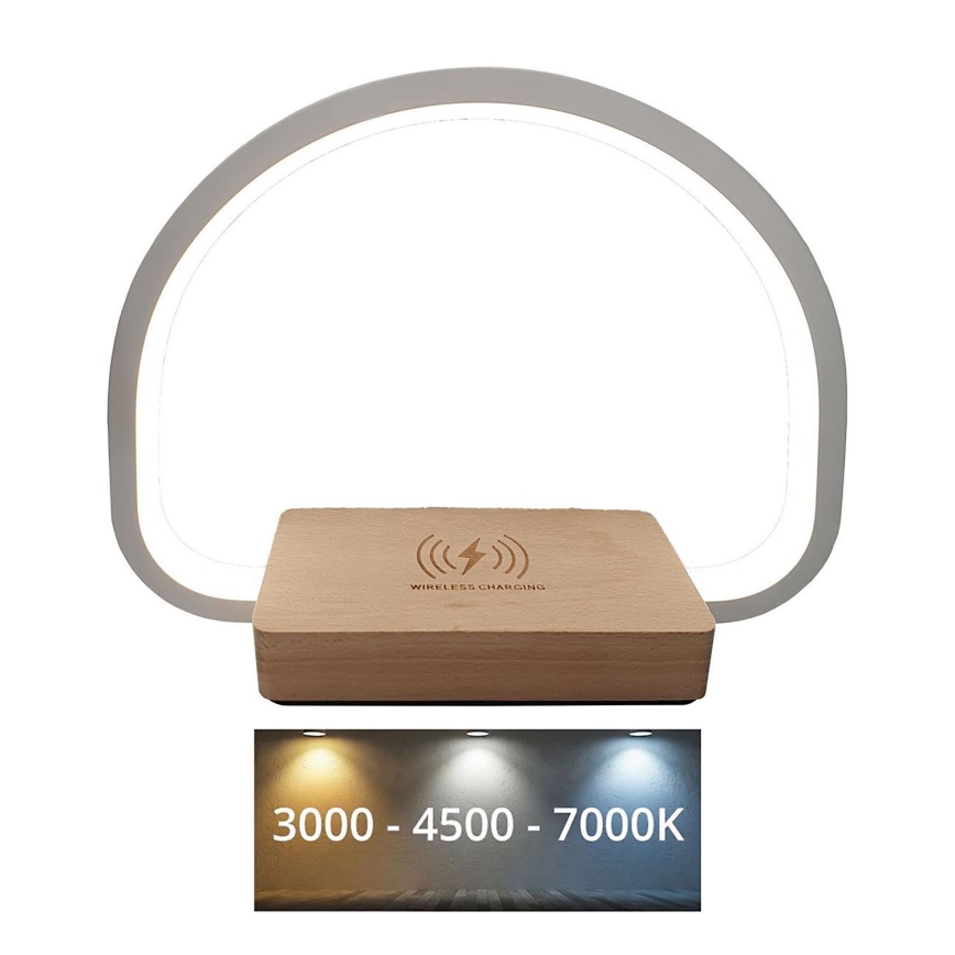LED Stmievateľná dotyková stolná lampa s bezdrôtovým nabíjaním LED/10W/5V 3000/4500/7000K