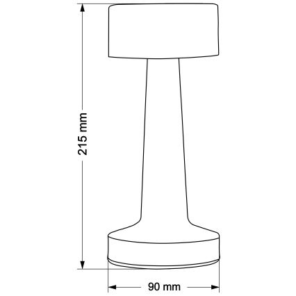 Stmievateľná dotyková LED stolová lampa SIMPLY, 5V, 2700/4000/6500 K, 800 mAh, zlatá