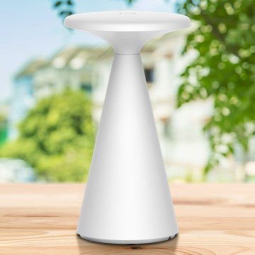 LED Stmievateľná dotyková vonkajší stolná lampa PAROS LED/1,8W/5V USB 1800 mAh IP44 biela