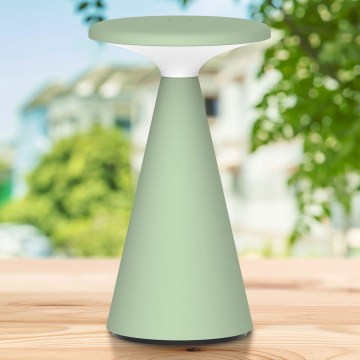 LED Stmievateľná dotyková vonkajšia stolná lampa PAROS LED/1,8W/5V USB 1800 mAh IP44 zelená