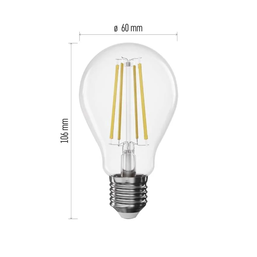 LED stmievateľná filamentová žiarovka A60 E27/7,5W/230V 2700K