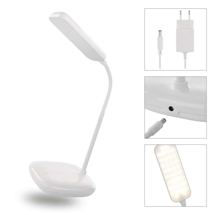 LED Stmievateľná flexibilná stolná lampa LED/12W/230V 3000K/4000K/6500K biela