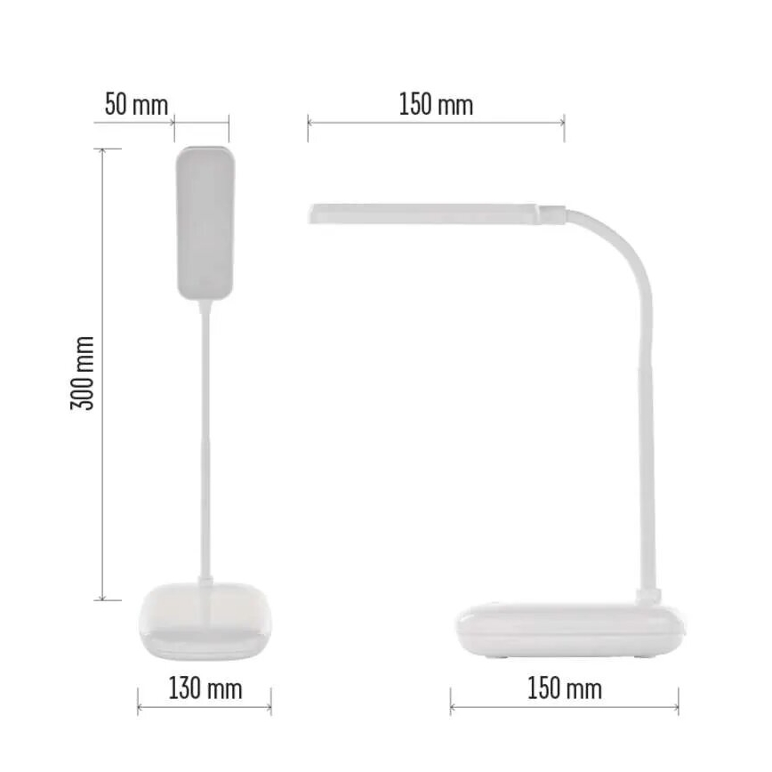 LED Stmievateľná flexibilná stolná lampa LED/12W/230V 3000K/4000K/6500K biela