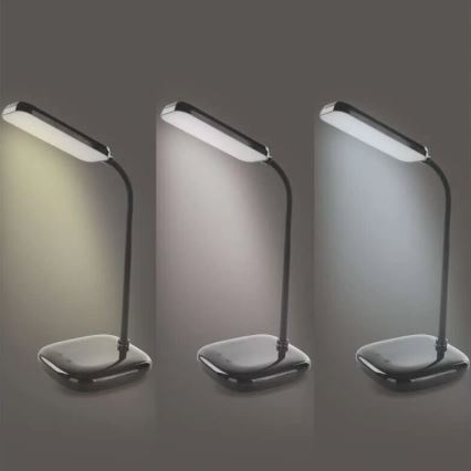 LED Stmievateľná flexibilná stolná lampa LED/12W/230V 3000K/4000K/6500K čierna