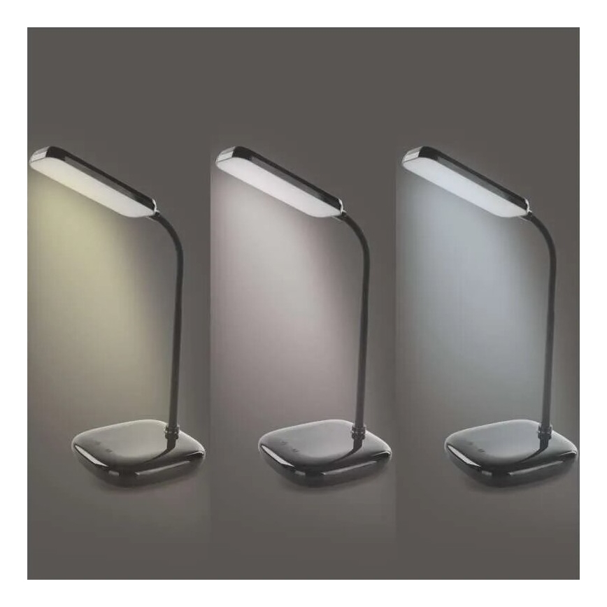 LED Stmievateľná flexibilná stolná lampa LED/12W/230V 3000K/4000K/6500K čierna
