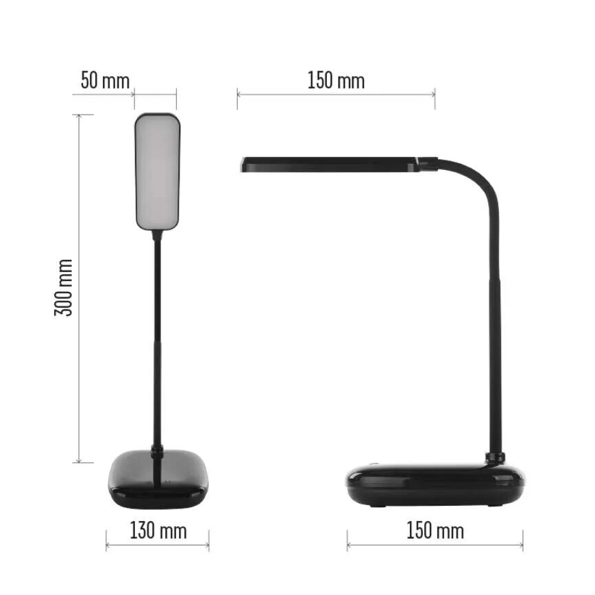 LED Stmievateľná flexibilná stolná lampa LED/12W/230V 3000K/4000K/6500K čierna
