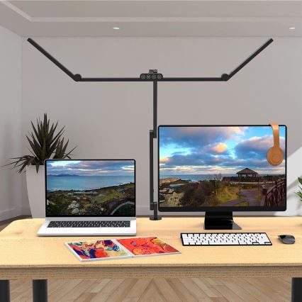 LED Stmievateľná dotyková flexibilná stolná lampa LED/36W/230V 3000-6500K CRI 92 čierna