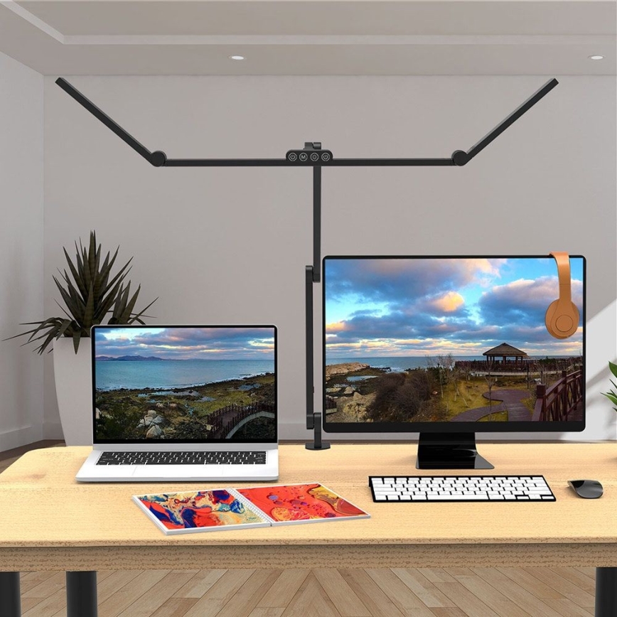 LED Stmievateľná dotyková flexibilná stolná lampa LED/36W/230V 3000-6500K CRI 92 čierna