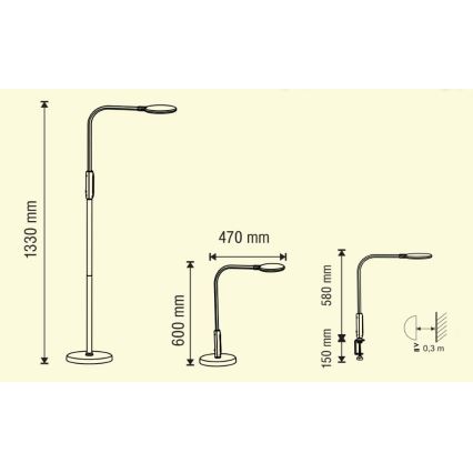 LED Stmievateľná dotyková lampa 3v1 LED/12W/230V biela CRI 90 + diaľkové ovládanie