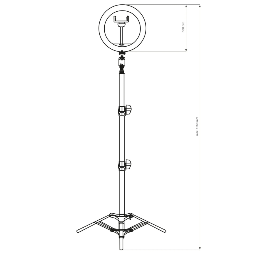 LED Stmievateľná lampa so statívom a držiakom na vlogovanie LED/15W/5V 2700-6500K