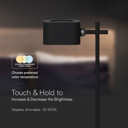 LED Stmievateľná magnetická nabíjacia stolná lampa 4v1 LED/3W/5V 3000-6000K 1800 mAh čierna