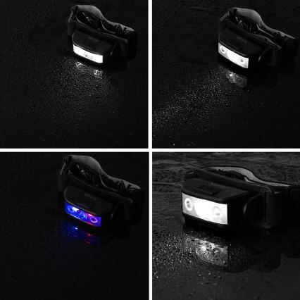 LED Stmievateľná nabíjacia čelovka 3xLED/5V IPX4 100 lm 1200 mAh