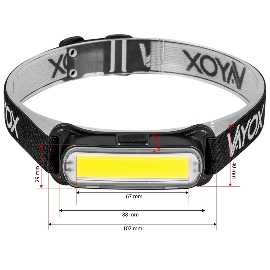 LED Stmievateľná nabíjacia čelovka LED/5V IPX4 300 lm 1200 mAh
