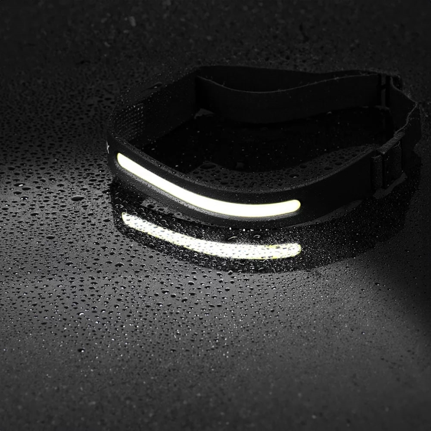 LED Stmievateľná nabíjacia čelovka so senzorom 2xLED/5V IP44 350 lm 1200 mAh