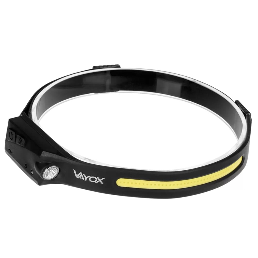 LED Stmievateľná nabíjacia čelovka so senzorom 2xLED/5V IP44 350 lm 1200 mAh
