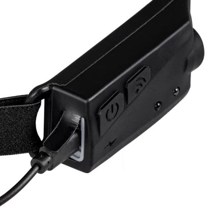 LED Stmievateľná nabíjacia čelovka so senzorom 2xLED/5V IP44 350 lm 1200 mAh