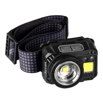 LED Stmievateľná nabíjacia čelovka so senzorom a červeným svetlom LED/6W/5V/3xAAA IP44 500 lm 1200 mAh