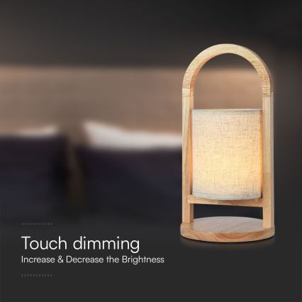 LED Stmievateľná nabíjacia dotyková stolná lampa LED/1,5W/5V 3000K 1800mAh béžová