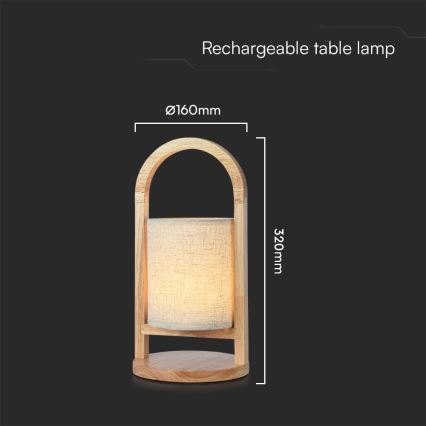 LED Stmievateľná nabíjacia dotyková stolná lampa LED/1,5W/5V 3000K 1800mAh béžová