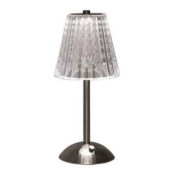 LED Stmievateľná nabíjacia dotyková stolná lampa LED/2,4W/5V 3000-6000K 1800 mAh lesklý chróm