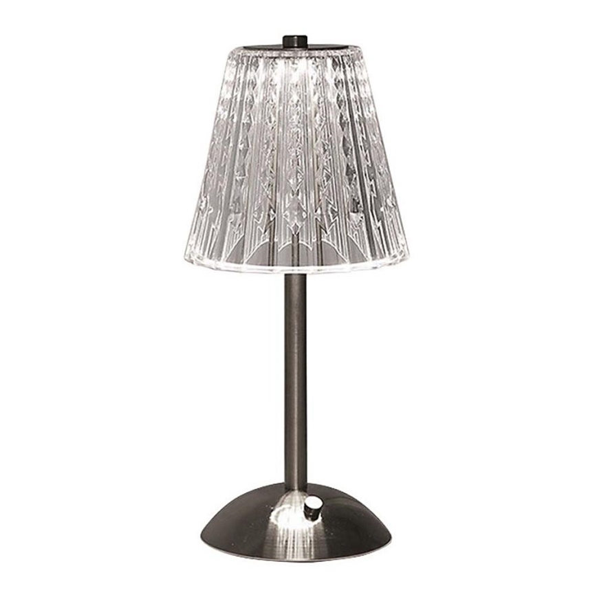 LED Stmievateľná nabíjacia dotyková stolná lampa LED/2,4W/5V 3000-6000K 1800 mAh lesklý chróm