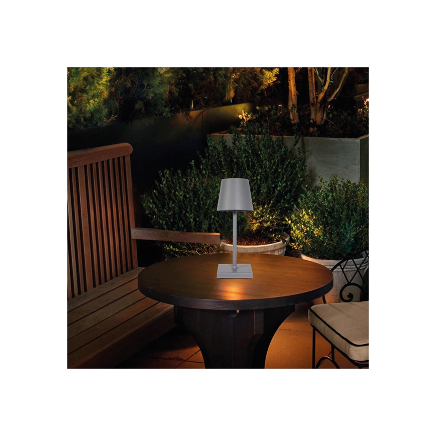 LED Stmievateľná nabíjacia dotyková stolná lampa LED/3,5W/5V 5200mAh šedá