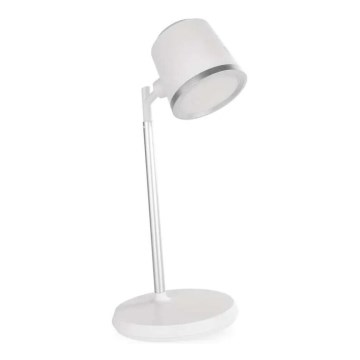 LED Stmievateľná nabíjacia stolná lampa 4v1 LED/6W/3,7V 3000K/4000K/6500K 1500mAh biela