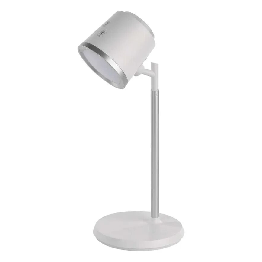 LED Stmievateľná nabíjacia stolná lampa 4v1 LED/6W/3,7V 3000K/4000K/6500K 1500mAh biela
