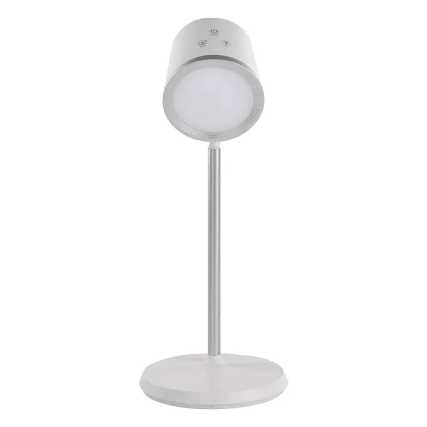 LED Stmievateľná nabíjacia stolná lampa 4v1 LED/6W/3,7V 3000K/4000K/6500K 1500mAh biela