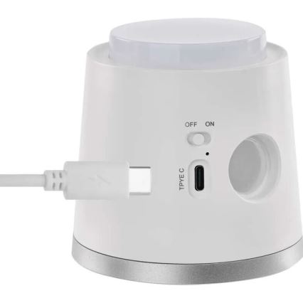 LED Stmievateľná nabíjacia stolná lampa 4v1 LED/6W/3,7V 3000K/4000K/6500K 1500mAh biela