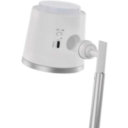 LED Stmievateľná nabíjacia stolná lampa 4v1 LED/6W/3,7V 3000K/4000K/6500K 1500mAh biela
