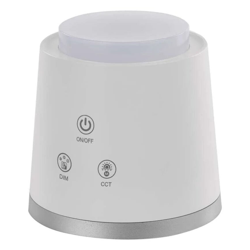 LED Stmievateľná nabíjacia stolná lampa 4v1 LED/6W/3,7V 3000K/4000K/6500K 1500mAh biela