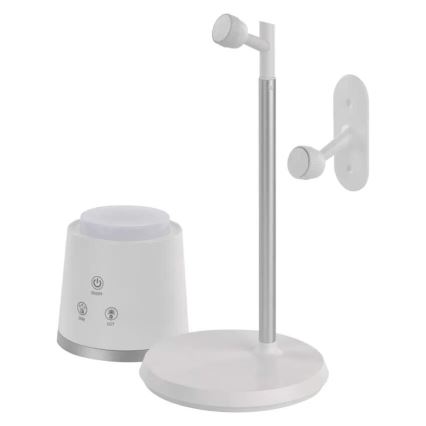 LED Stmievateľná nabíjacia stolná lampa 4v1 LED/6W/3,7V 3000K/4000K/6500K 1500mAh biela