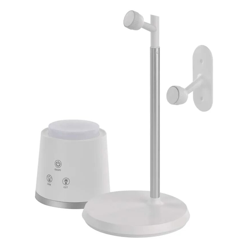 LED Stmievateľná nabíjacia stolná lampa 4v1 LED/6W/3,7V 3000K/4000K/6500K 1500mAh biela