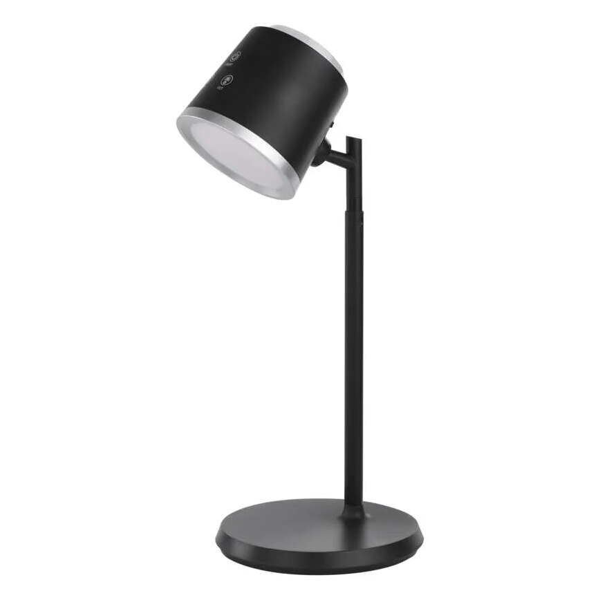 LED Stmievateľná nabíjacia stolná lampa 4v1 LED/6W/3,7V 3000K/4000K/6500K 1500mAh čierna