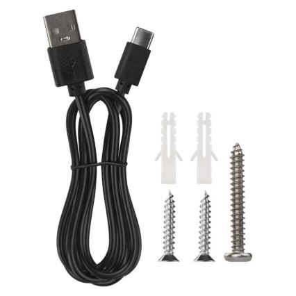 LED Stmievateľná nabíjacia stolná lampa 4v1 LED/6W/3,7V 3000K/4000K/6500K 1500mAh čierna