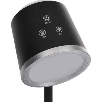 LED Stmievateľná nabíjacia stolná lampa 4v1 LED/6W/3,7V 3000K/4000K/6500K 1500mAh čierna