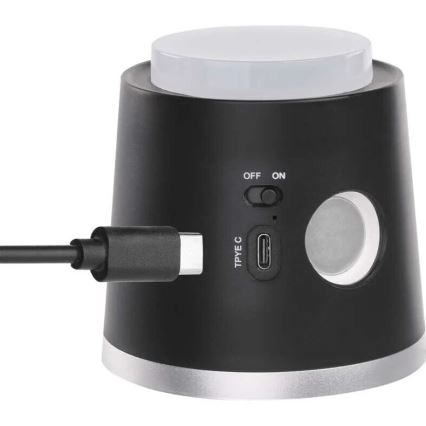 LED Stmievateľná nabíjacia stolná lampa 4v1 LED/6W/3,7V 3000K/4000K/6500K 1500mAh čierna